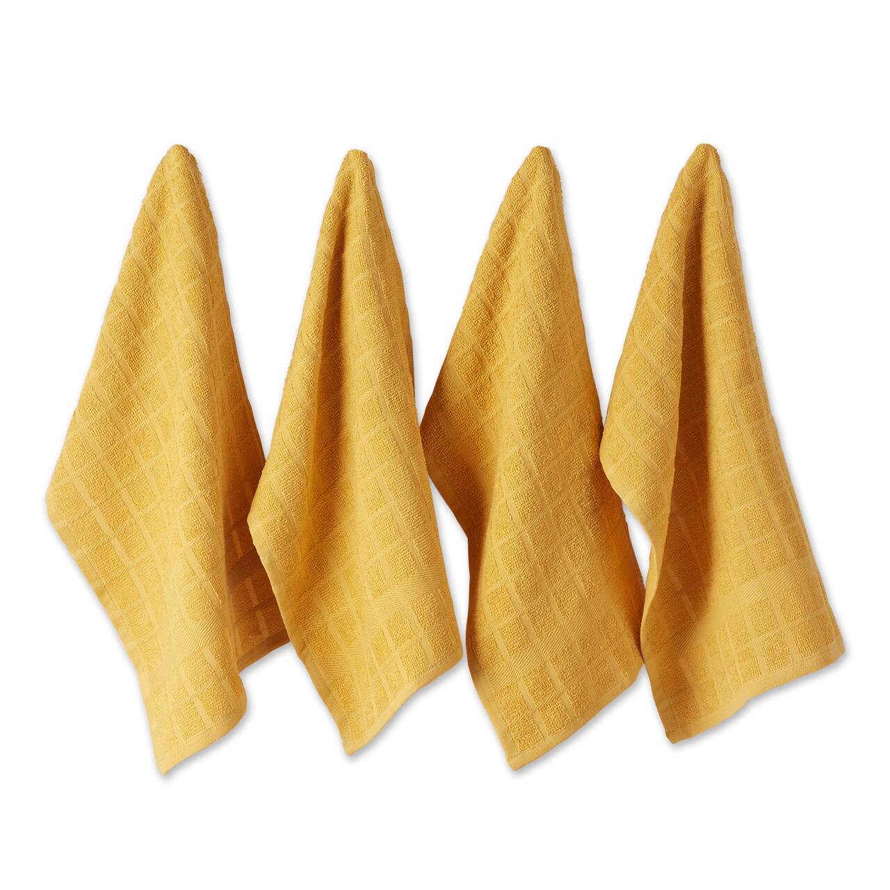 DII® Solid Windowpane Terry Dishtowels, 4ct.